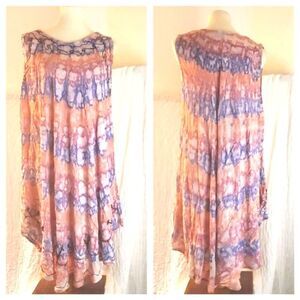 Sante Classics Tie Dye Swim Cover Up Dress One Size
